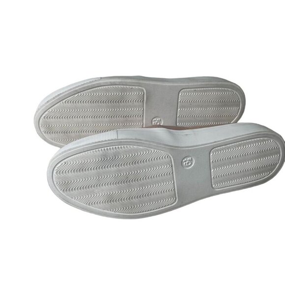 Womens Suede Sneakers Slip On Pink Rose Blush Twin Gore Size 6.5 u Universal Thr - Picture 6 of 8